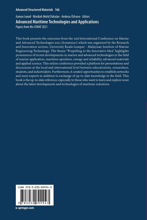 Produktbild: Advanced Maritime Technologies and Applications