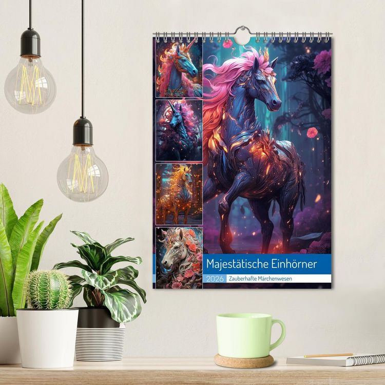 Produktbild: Majest&auml;tische Einh&ouml;rner (Wandkalender 2026 DIN A4 hoch), CALVENDO Monatskalender