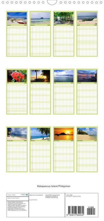 Produktbild: Familienplaner Malapascua Island Philippinen (Wandkalender 2022 , 21 cm x 45 cm, hoch)