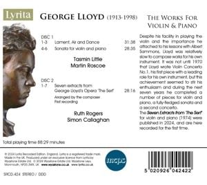Produktbild: Lloyd: Werke f&uuml;r Violine und Klavier