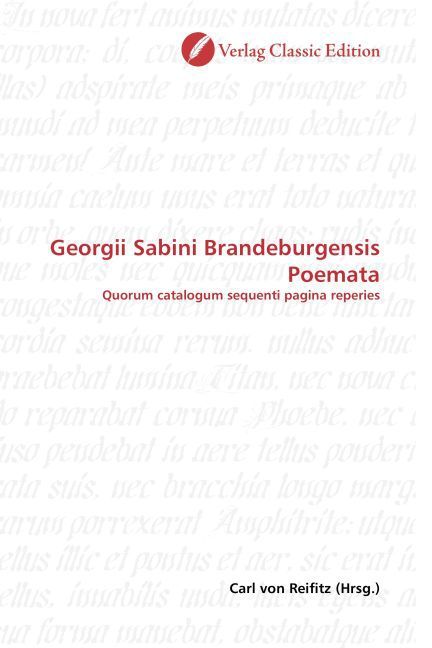 Produktbild: Georgii Sabini Brandeburgensis Poemata