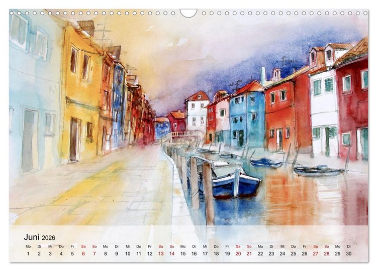 Produktbild: Aquarell auf Reisen - mit Eckard Funck (Wandkalender 2026 DIN A3 quer), CALVENDO Monatskalender