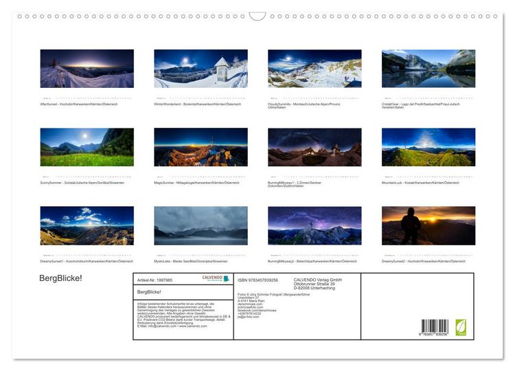 Produktbild: BergBlicke! (Wandkalender 2026 DIN A2 quer), CALVENDO Monatskalender