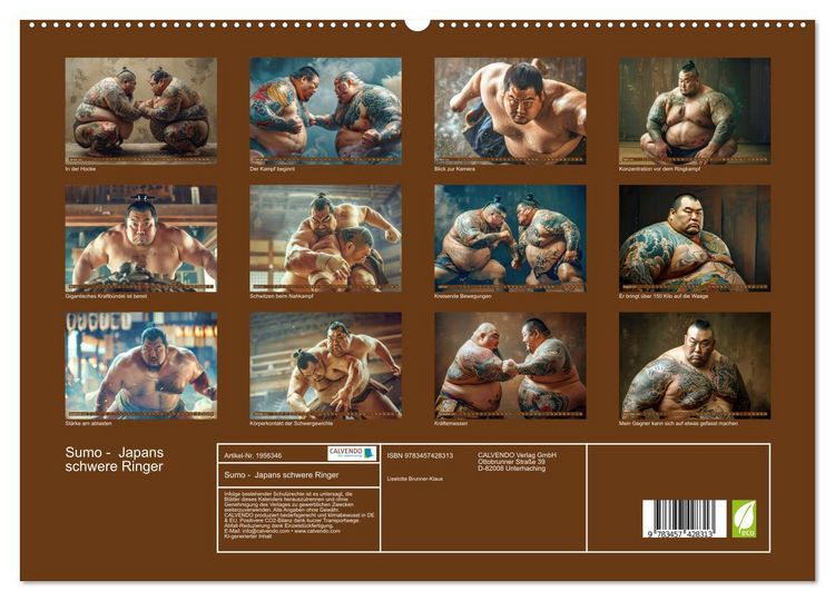 Produktbild: Sumo - Japans schwere Ringer (hochwertiger Premium Wandkalender 2026 DIN A2 quer), Kunstdruck in Hochglanz