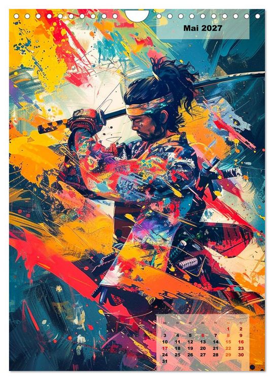 Produktbild: Samurai - Stahl Ehre Mut (Wandkalender 2027 DIN A4 hoch), CALVENDO Monatskalender