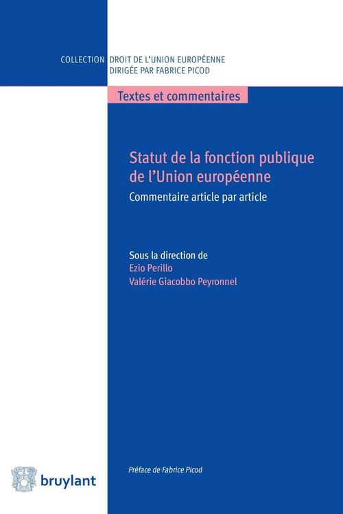 Produktbild: Statut de la fonction publique de l'Union europ&eacute;enne