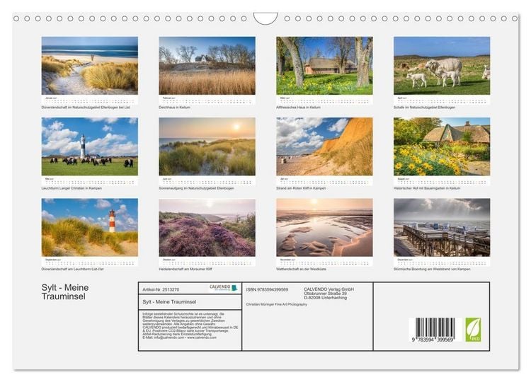 Produktbild: Sylt - Meine Trauminsel (Wandkalender 2027 DIN A3 quer), CALVENDO Monatskalender