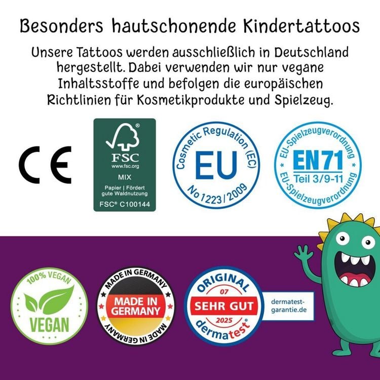 Produktbild: 150 hautfreundliche Kindertattoos &ndash; Thema: Bunter Mix
