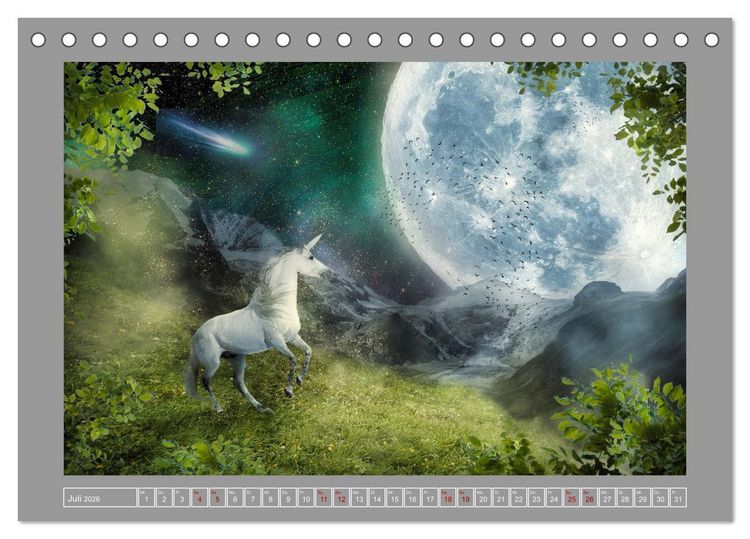 Produktbild: Zeit der Einh&ouml;rner (Tischkalender 2026 DIN A5 quer), CALVENDO Monatskalender