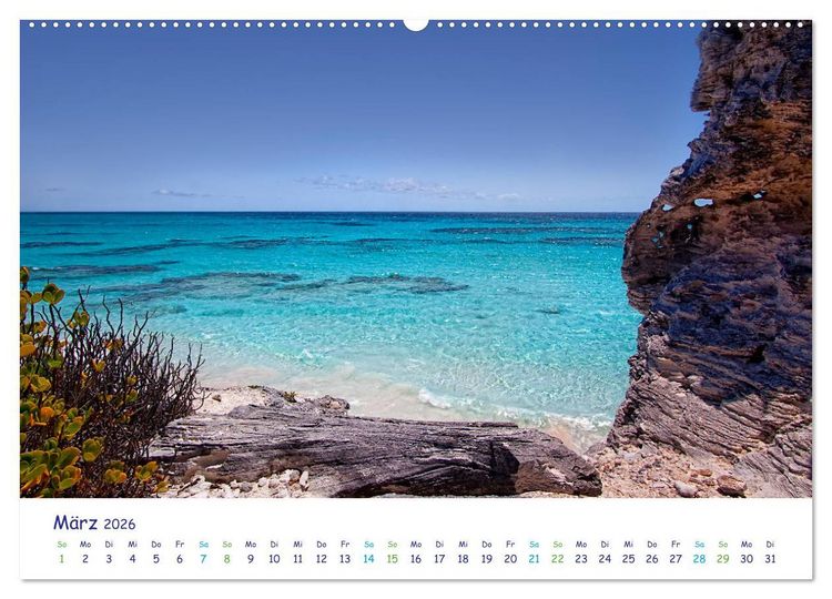 Produktbild: Bahamas-Eleuthera unterwegs am Lighthouse Beach (Wandkalender 2026 DIN A2 quer), CALVENDO Monatskalender