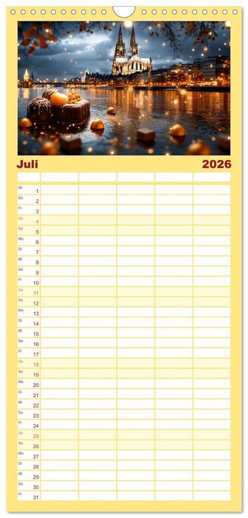 Produktbild: Familienplaner 2026 - S&uuml;&szlig;e Skyline Symphonie mit 5 Spalten (Wandkalender, 21 x 45 cm) CALVENDO
