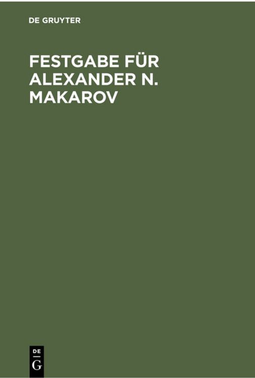 Produktbild: Festgabe f&uuml;r Alexander N. Makarov