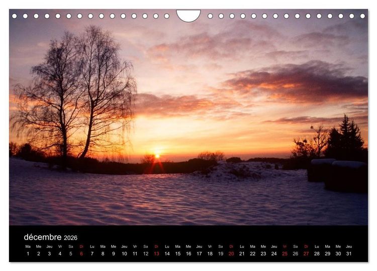 Produktbild: Couchers de soleil (Calendrier mural 2026 DIN A4 vertical), CALVENDO calendrier mensuel
