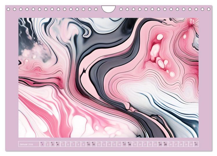 Produktbild: Farbenfrohe Marmorierungen (Wandkalender 2026 DIN A4 quer), CALVENDO Monatskalender