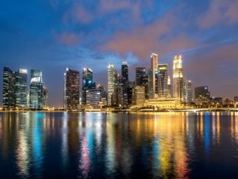 Produktbild: CALVENDO Puzzle Singapur Skyline | 1000 Teile Lege-Gr&ouml;&szlig;e 64x48cm Foto-Puzzle f&uuml;r gl&uuml;ckliche Stunden