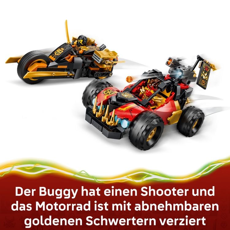 Produktbild: LEGO NINJAGO 71864 Kais und Coles Kombi-Flitzer, Bauset mit 3 Minifiguren