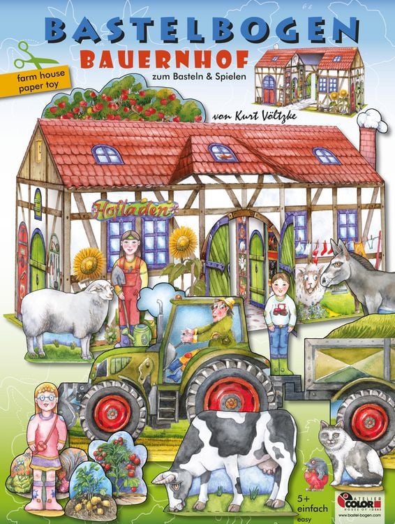 Produktbild: Bauernhof basteln aus Papier Bastelbogen Ausschneidebogen
