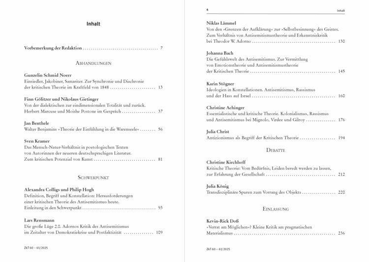 Produktbild: Zeitschrift f&uuml;r kritische Theorie / Zeitschrift f&uuml;r kritische Theorie, Heft 60/61 (2025)
