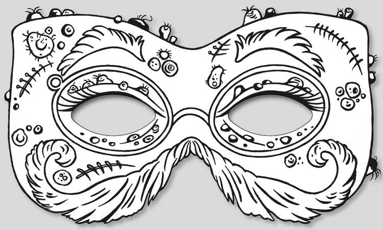 Produktbild: Gruselmasken zum Ausmalen