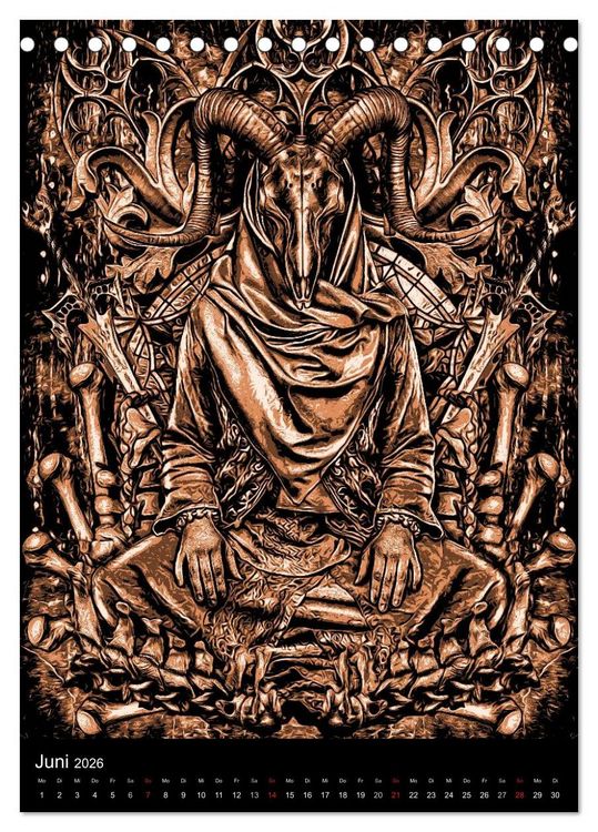 Produktbild: BLOODBOY/ HORROR ILLUSTRATION V1 (Tischkalender 2026 DIN A5 hoch), CALVENDO Monatskalender