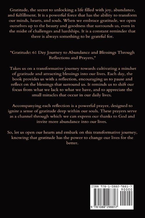 Produktbild: Gratitude. A 61-Day Journey to Abundance and Blessings Through Reflections and Prayers