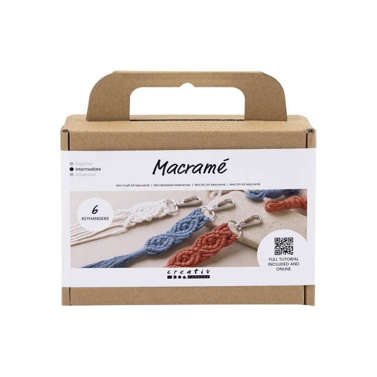 Produktbild: Creativ Company DIY Sets Macram&eacute; Mini Kreativ Set, Makramee, Schl&uuml;sselringe, Kreativ Box