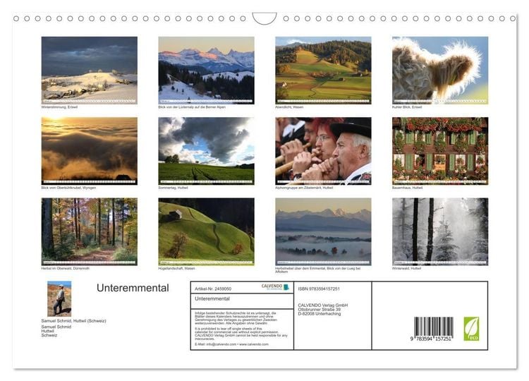 Produktbild: Unteremmental (Wandkalender 2027 DIN A3 quer), CALVENDO Monatskalender