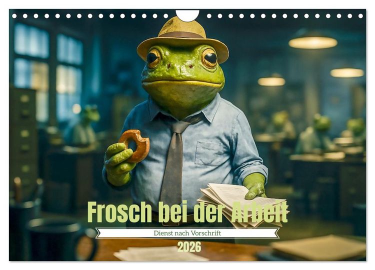 Produktbild: Frosch bei der Arbeit- Dienst nach Vorschrift (Wandkalender 2026 DIN A4 quer), CALVENDO Monatskalender