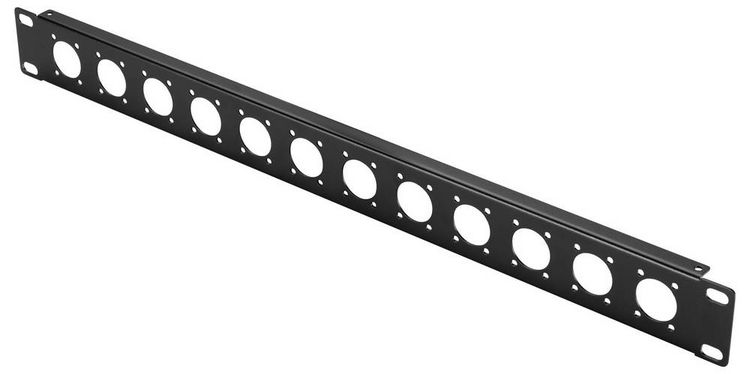 Produktbild: Renkforce 12 Port Netzwerkschrank-Ger&auml;teboden 483mm (19") 1 HE Schwarz