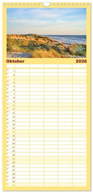 Produktbild: Familienplaner 2026 - Westj&uuml;tland - D&auml;nemarks Westen erleben mit 5 Spalten (Wandkalender, 21 x 45 cm) CALVENDO