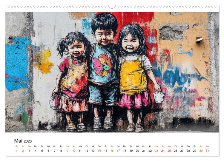 Produktbild: Graffiti & Street Art - Kunstwerke der Stra&szlig;e (hochwertiger Premium Wandkalender 2026 DIN A2 quer), Kunstdruck in Hochglanz
