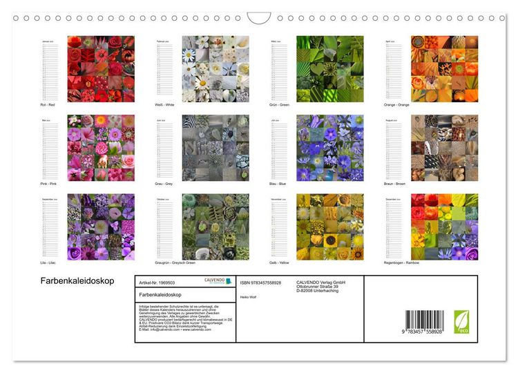 Produktbild: Farbenkaleidoskop (Wandkalender 2026 DIN A3 quer), CALVENDO Monatskalender