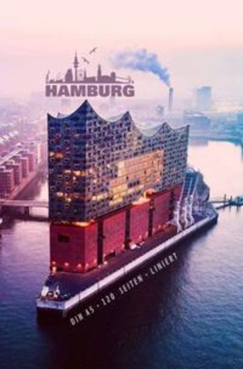 Produktbild: HAMBURG CITY: Notizheft | DINA5 | Liniert (Glanz-Cover) - 120 Seiten, 60 Blatt | ideal als Tagebuch, Bullet Journal, Ideenbuch, Schreibheft | nachhalt