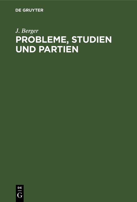 Produktbild: Probleme, Studien und Partien