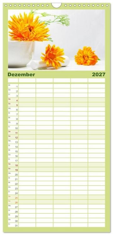 Produktbild: Familienplaner 2027 - Helfende Kr&auml;uter aus dem Garten mit 5 Spalten (Wandkalender, 21 x 45 cm) CALVENDO