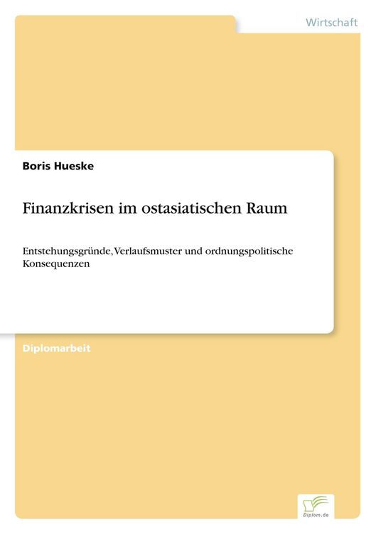 Produktbild: Finanzkrisen im ostasiatischen Raum