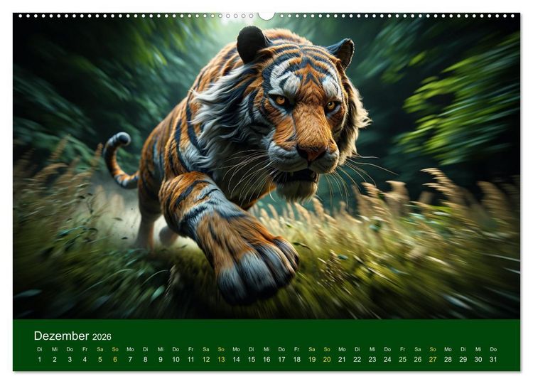 Produktbild: Majest&auml;tische Tiger (Wandkalender 2026 DIN A2 quer), CALVENDO Monatskalender