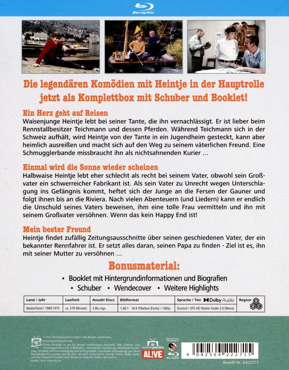 Produktbild: Heintje - Trilogie: Alle 3 Filme (Special Edition mit Booklet/Schuber) [3 BRs]