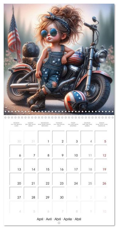 Produktbild: Born to Ride - Cool toddler girls and Motorbikes (Wall Calendar 2026 12 &times; 12 Inch) CALVENDO 12 Month Wall Calendar