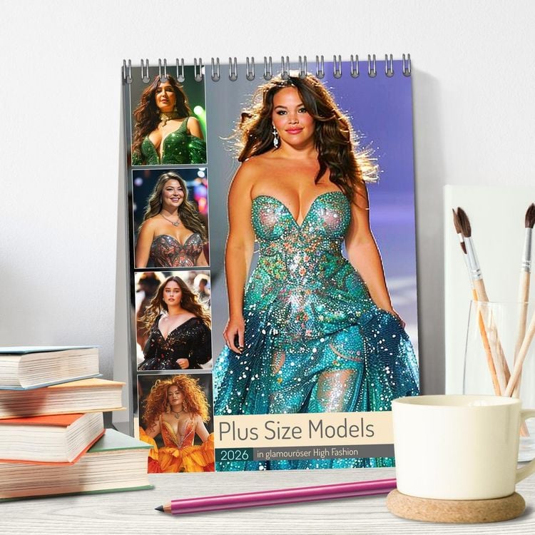Produktbild: Plus Size Models in glamour&ouml;ser High Fashion (Tischkalender 2026 DIN A5 hoch), CALVENDO Monatskalender
