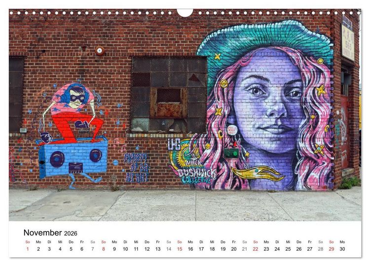 Produktbild: Brooklyn Street Art (Wandkalender 2026 DIN A3 quer), CALVENDO Monatskalender