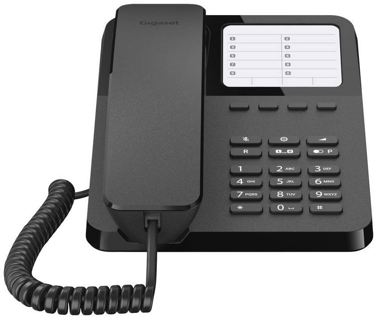 Produktbild: Gigaset DESK 400 Schnurgebundenes Telefon, analog f&uuml;r H&ouml;rger&auml;te kompatibel kein Display Schwarz