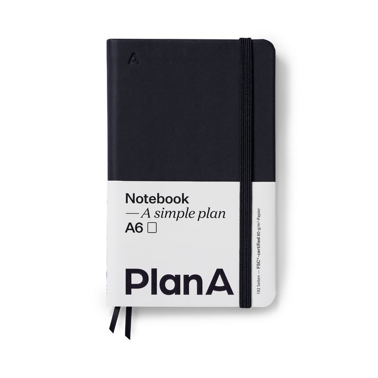 Produktbild: Notizbuch A6 Hardcover Blanko Midnight Black