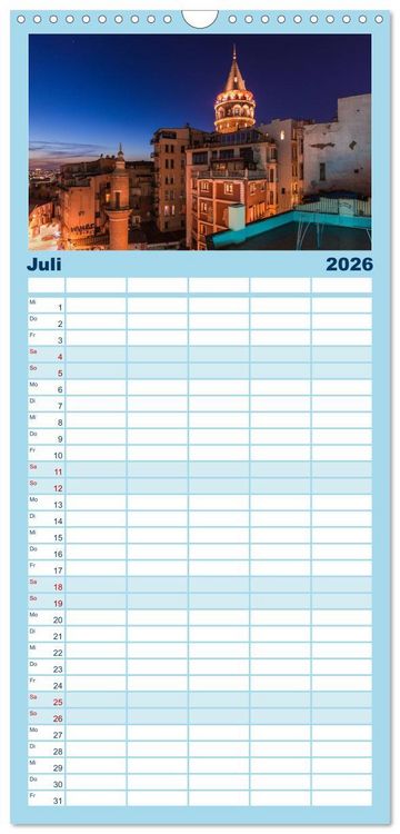 Produktbild: Familienplaner 2026 - Istanbul - Stadt am Bosporus mit 5 Spalten (Wandkalender, 21 x 45 cm) CALVENDO