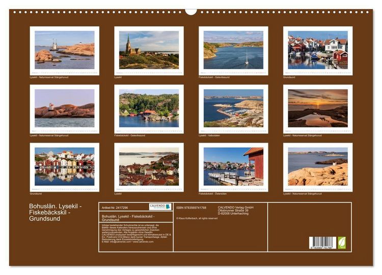 Produktbild: Bohusl&auml;n. Lysekil - Fiskeb&auml;ckskil - Grundsund (Wandkalender 2027 DIN A2 quer), CALVENDO Monatskalender