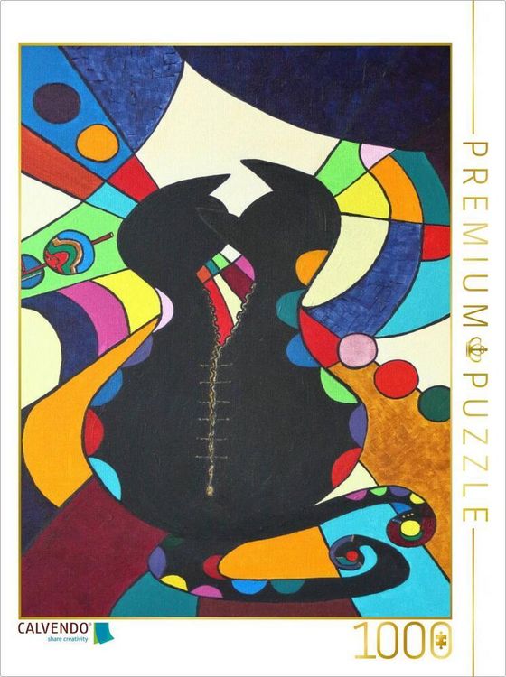 Produktbild: CALVENDO Puzzle Zip-K&auml;tz, Petra Kolossa, Acryl auf Leinwand, 70x50, 2015 | 1000 Teile Lege-Gr&ouml;&szlig;e 64x48cm Foto-Puzzle f&uuml;r gl&uuml;ckliche Stunden