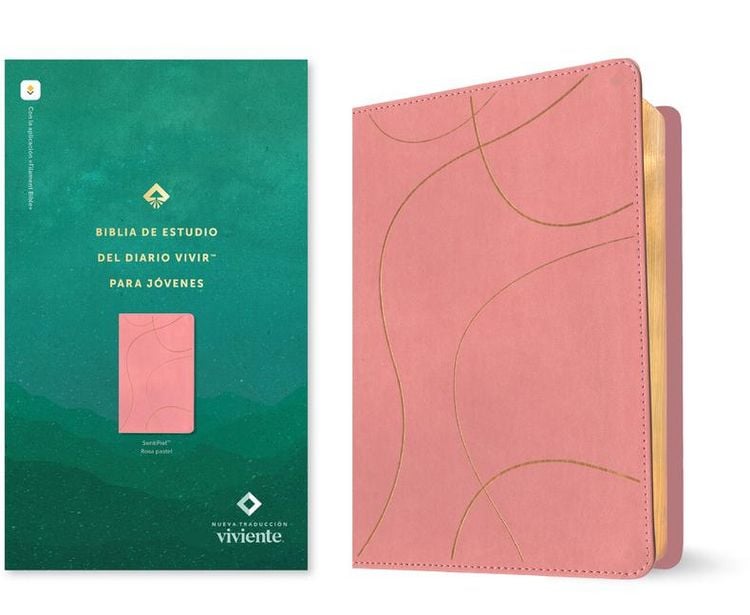 Produktbild: Biblia de Estudio del Diario Vivir Para J&oacute;venes Ntv Con Filament (Sentipiel, Rosa Pastel, Letra Roja)