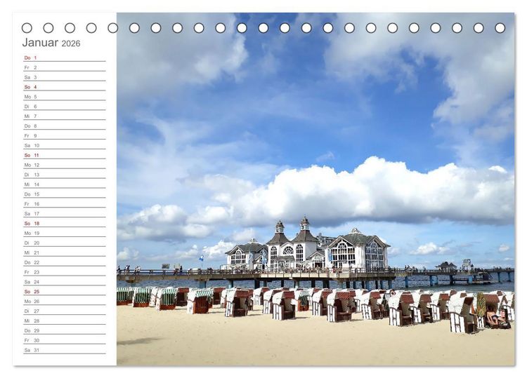 Produktbild: Fehmarn, R&uuml;gen und Usedom - Impressionen von den drei gro&szlig;en Ostseeinseln (Tischkalender 2026 DIN A5 quer), CALVENDO Monatskalender