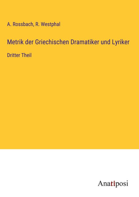 Produktbild: Metrik der Griechischen Dramatiker und Lyriker