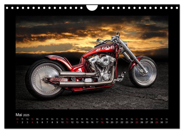 Produktbild: Motorrad-Tr&auml;ume &ndash; Chopper und Custombikes (Wandkalender 2025 DIN A4 quer), CALVENDO Monatskalender